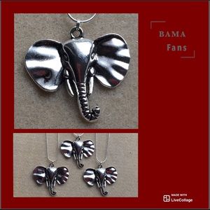 BAMA elephant necklace on sterling silver chain.